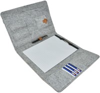 Schrijfmap DESQ A4 vilt met papierclip grijs 1 Stuk-1