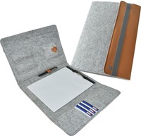 Schrijfmap DESQ A4 vilt met papierclip grijs 1 Stuk-3