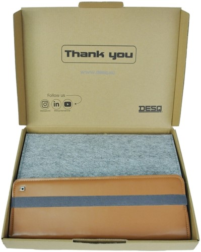 Schrijfmap DESQ A4 vilt met papierclip grijs 1 Stuk-5