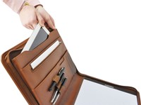 Schrijfmap DESQ A4 met rits bruin 1 Stuk-2