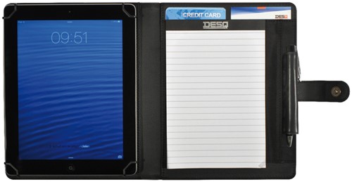 Schrijfmap DESQ voor tablet 7"-10" sluitclip zwart 1 Stuk-1