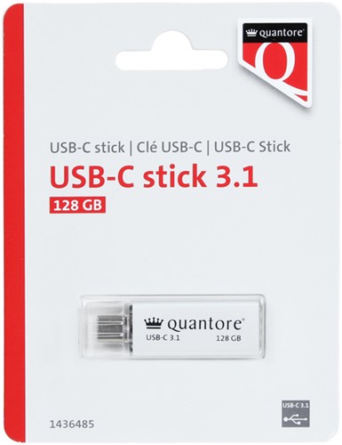 USB-stick Quantore USB-C 128GB 3.1 zilver 1 Stuk