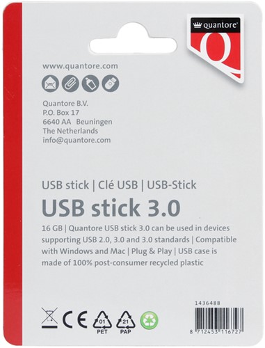 USB stick 3.0 Quantore USB-A 16GB zwart 1 Stuk-2