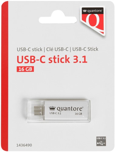 USB-stick Quantore USB-C 16GB 3.1 zilver 1 Stuk
