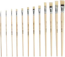 Kwast Qrea varkenshaar set à 12 breedtes 12 Stuk