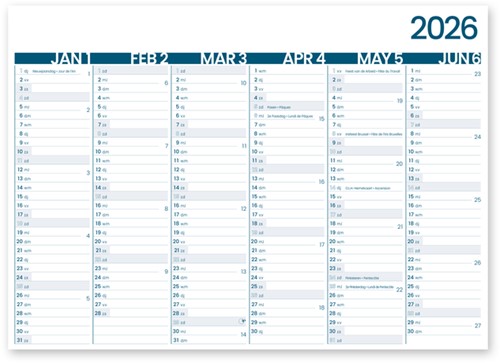 6-Maandkalender 2026 INNI Groot Memento 430x320mm 1 Stuk