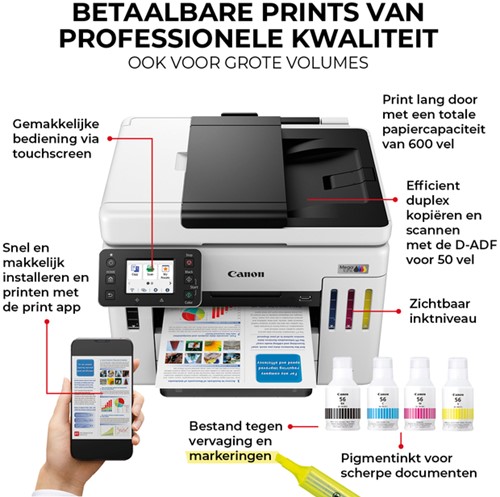 Multifunctional inktjet Canon MAXIFY GX7150 1 Stuk-4