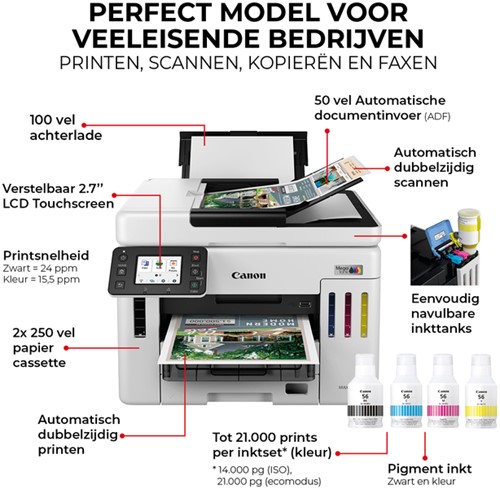 Multifunctional inktjet Canon MAXIFY GX7150 1 Stuk-5