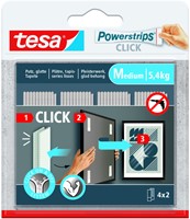 Kleefstip tesa Powerstrips Click Medium 4 paar wit 8 Blister