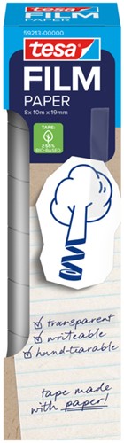Plakband tesafilm papier 19mmx10m 8 rol 8 Rol