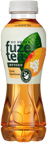 Frisdrank Fuze Tea peach elderflow suikervr 400ml 400 Milliliter