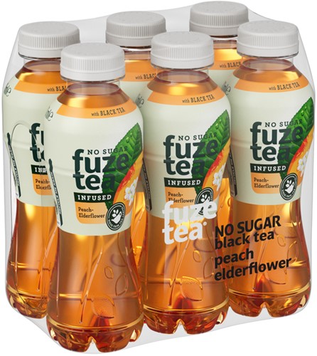 Frisdrank Fuze Tea peach elderflow suikervr 400ml 400 Milliliter-2