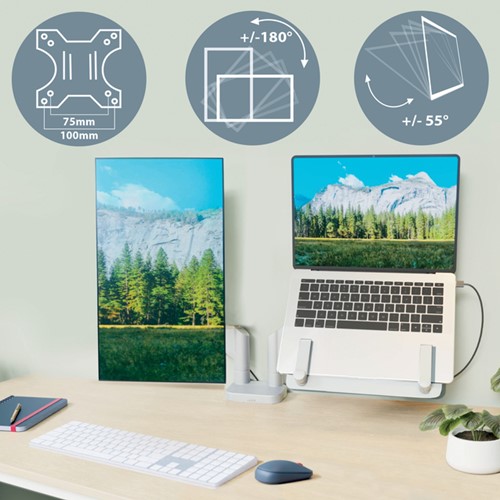 Monitor en laptoparm Leitz Ergo grijs 1 Stuk-2