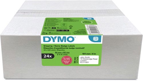 Etiket Dymo LabelWriter naamkaart 54x101 24st wit 24 Rol