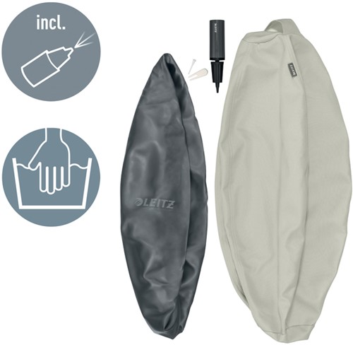Actieve zitbal Leitz Ergo 65cm anti-rol lichtgrijs-2
