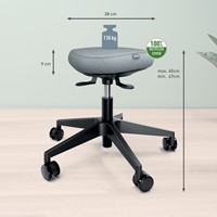Actieve zitkruk Leitz Ergo met wieltjes en wiebelkussen-2