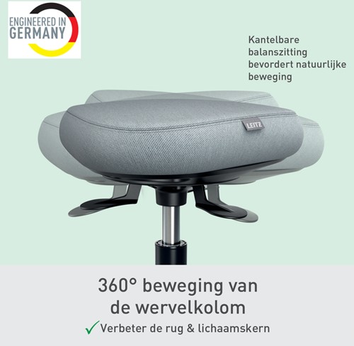 Zitkruk Leitz Ergo met wieltjes en wiebelkussen 1 Stuk-1