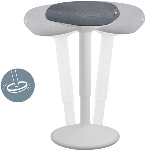 Actieve zit-sta kruk Leitz Ergo met gasveer 57-82 cm grijs-3