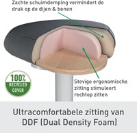Actieve zit-sta kruk Leitz Ergo met gasveer 57-82 cm grijs-4