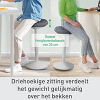 Actieve zit-sta kruk Leitz Ergo met gasveer 57-82 cm grijs-5