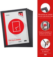 Infokader Quantore A4 magnetisch zwart 5 stuks-3