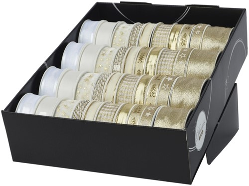 Lint Decoris polyester goud/parelmoer assorti-2