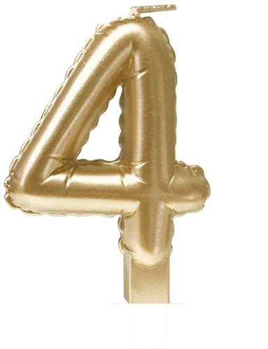 Foil balloon candle gold 4 1 Stuk