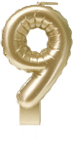 Foil balloon candle gold 9 1 Stuk