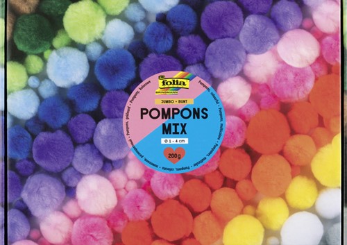 Pompons Folia 200 gram assorti 200 Gram