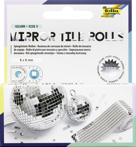 Mozaieksteentjes Folia zilver zelfklevend 5x5mm 2 Stuk