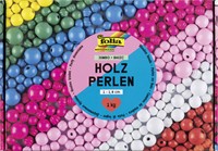 Houten kralen Folia 1000 gram assorti