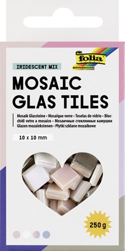 Mozaieksteentjes Folia 10x10mm glas iriserend 300 Stuk