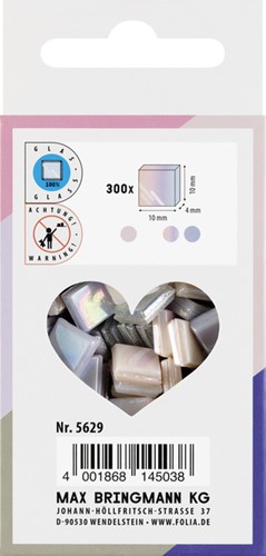 Mozaieksteentjes Folia 10x10mm glas iriserend 300 Stuk-3