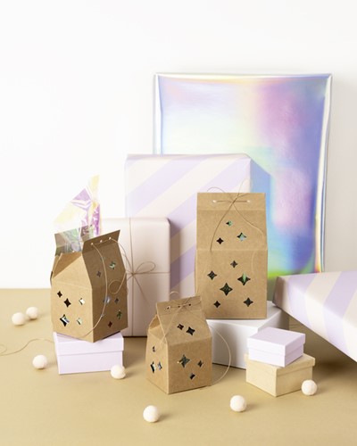 Giftbox Folia Star kraft set 6 stuks 6 Stuk-1