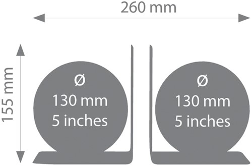 Boekensteun Troika met magn globes 13cm 2st ass 2 Stuk-2