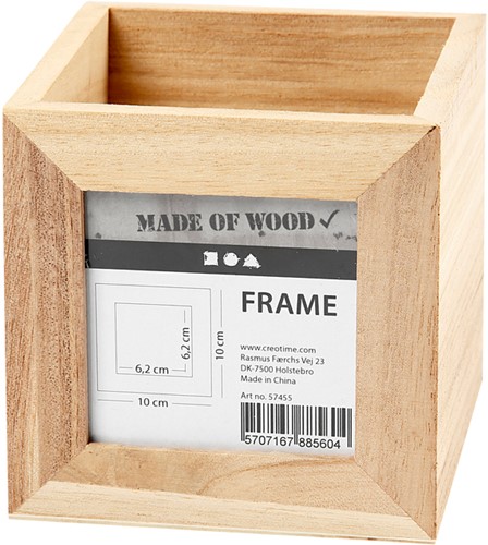 Pennenbakje Creativ Company 10x10x10cm hout 1 Doos