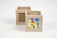Pennenbakje Creativ Company 10x10x10cm hout 1 Doos-3