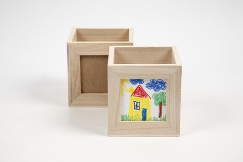 Pennenbakje Creativ Company 10x10x10cm hout 1 Doos-3