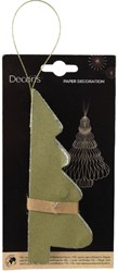 Kerstboom Decoris 3D papier 15cm groen 1 Stuk