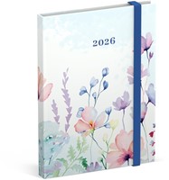 Agenda 2026 Lannoo Flowers watercolour 7d/2p blauw 1 Stuk