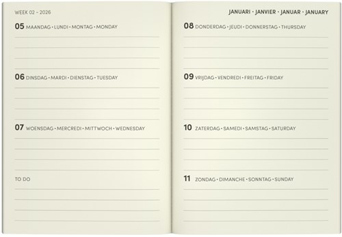 Agenda 2026 Lannoo 110x150 Papier Découpé 7d/2p bl 1 Stuk-2