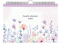 Familiekal 26 Lannoo  Flowers watercol 7d/1p lila 1 Stuk