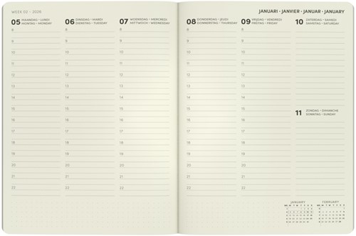 Agenda 2026 Lannoo bureau A5 QC Colour 7d/2p roze 1 Stuk-2