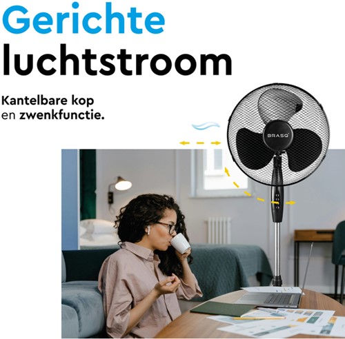 Statiefventilator BRASQ F300 Ø 40cm zwart 1 Stuk-6