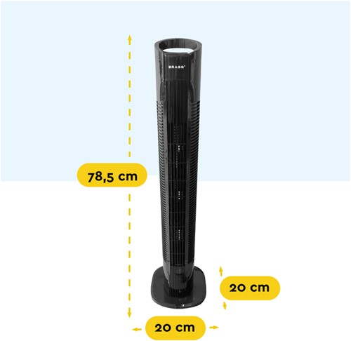 Torenventilator BRASQ F500 H79cm zwart 1 Stuk-2