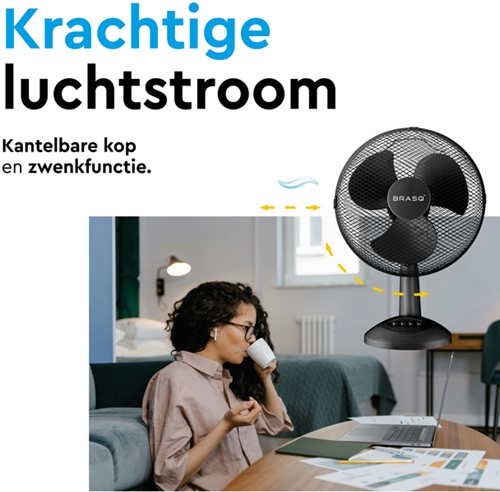 Tafelventilator BRASQ F400 Ø 30cm zwart 1 Stuk-7