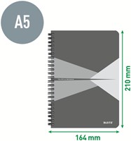 Notitieboek Leitz Office A5 lijn 180pag grijs 1 Stuk-3
