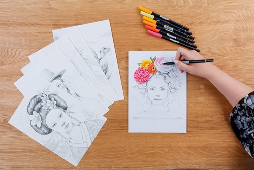 Kleurboek Clairefontaine Odelia A4 Vrouwen 1 Stuk-3