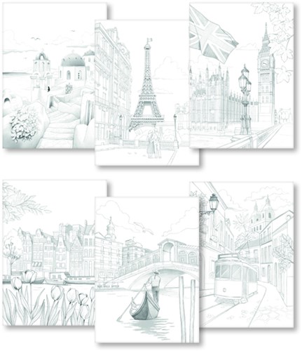 Kleurboek Clairefontaine Odelia A4 Steden 1 Stuk-3