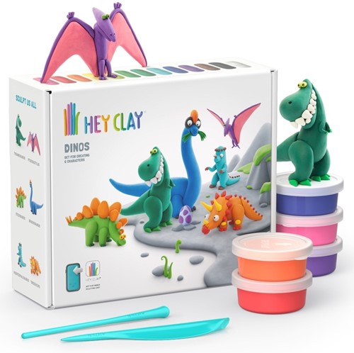 Klei Hey Clay dinos set 15 delen 17 Blik